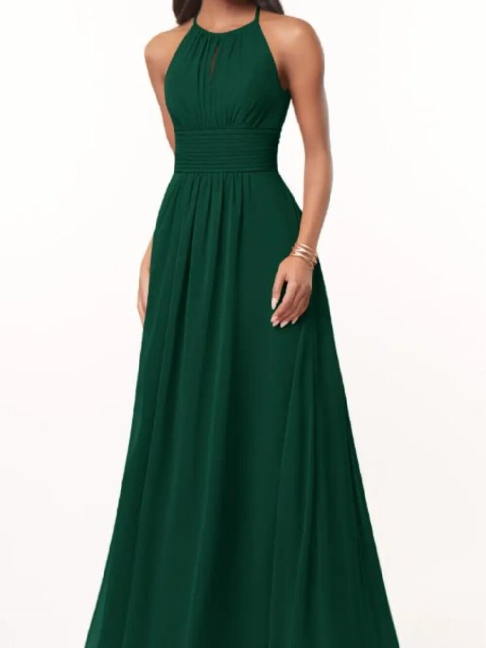 Azazie Bonnie emerald bridesmaid dress - Picture 3 of 9